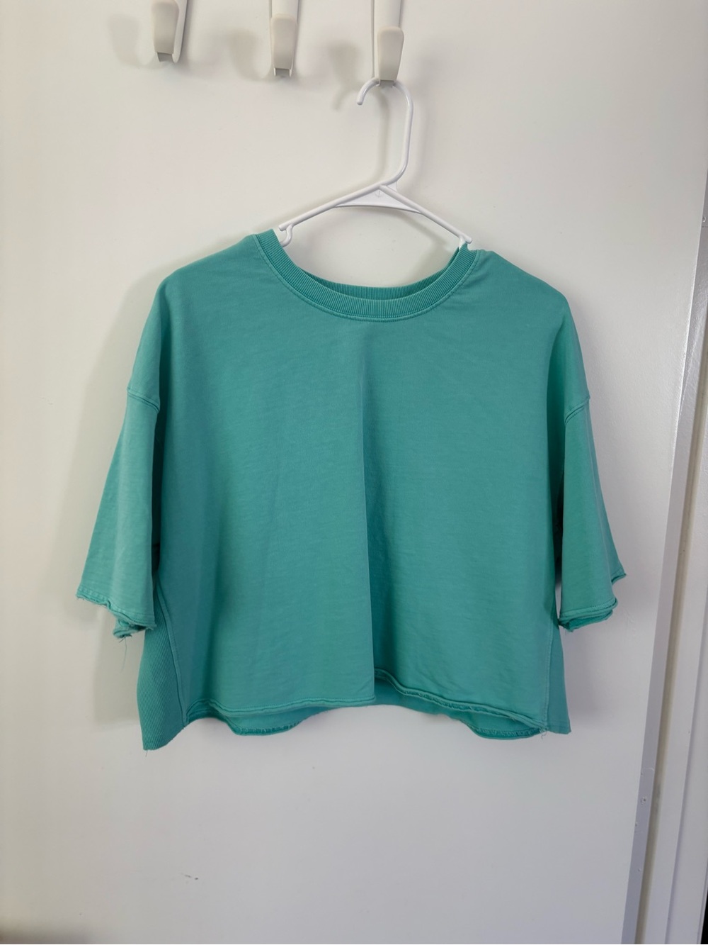 Altar'd State Teal Cropped Boxy Tee